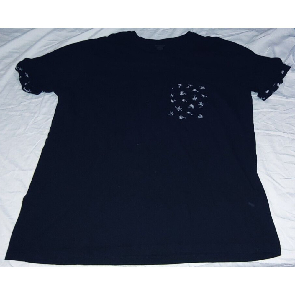 H&M Shirt Mens XL Black Short Sleeve Lightweight Casual Pocket Cotton